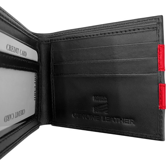 Thin Red Line Fire Fighter Bifold Leather Wallet - Picture 3 of 6